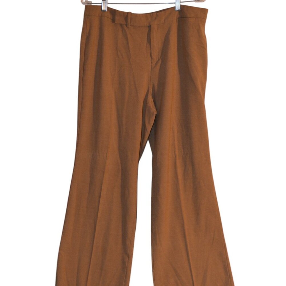 DOCKERS' Stretch Poly-Rayon-Lycra-Spandex Light-Brown Wide-Leg Women Pants 16 M